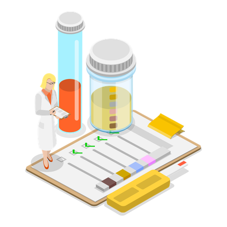 Doctor doing medical test  Illustration