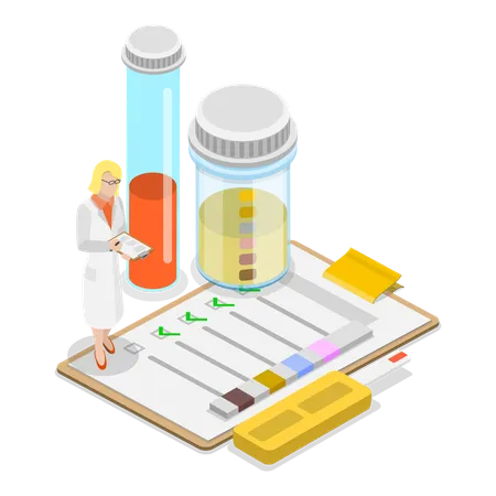 Doctor doing medical test  Illustration