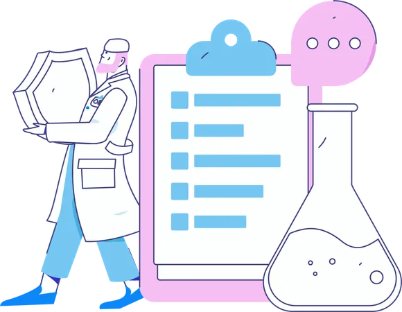 Doctor doing medical testing  Illustration