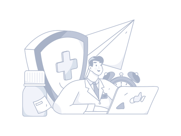 Doctor doing online consultation  Illustration