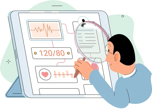 Doctor doing online diagnosis  Illustration