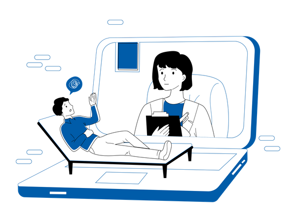 Doctor doing online health checkup  Illustration