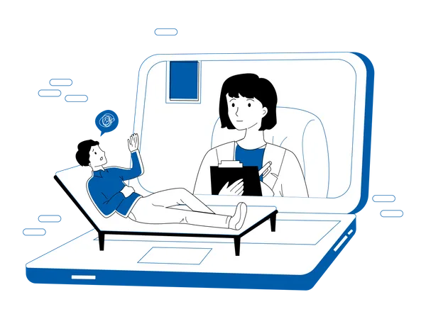 Doctor doing online health checkup  Illustration