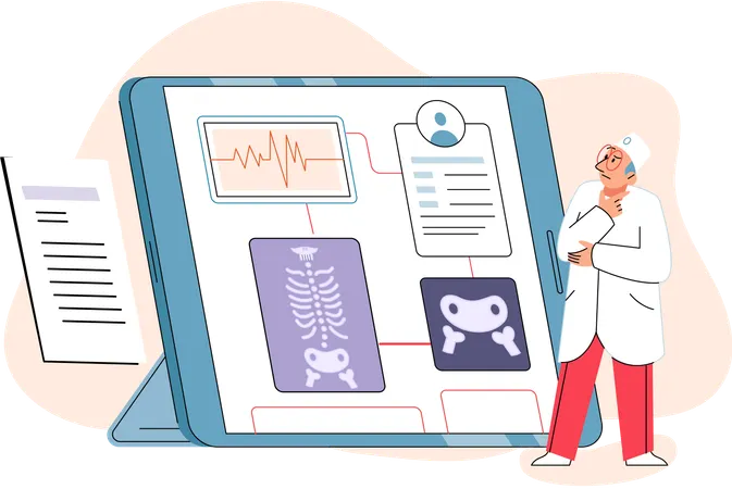 Doctor doing online medical consultation  Illustration