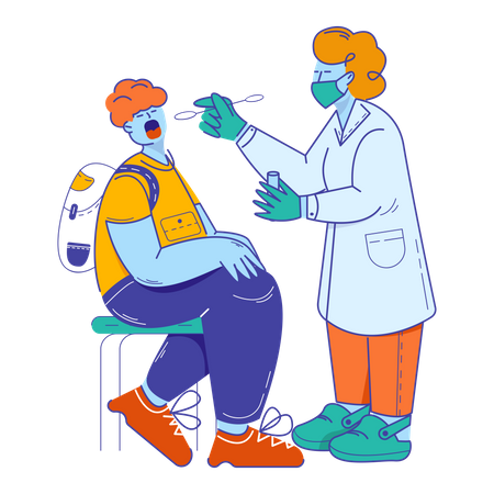 Doctor doing PCR test  Illustration