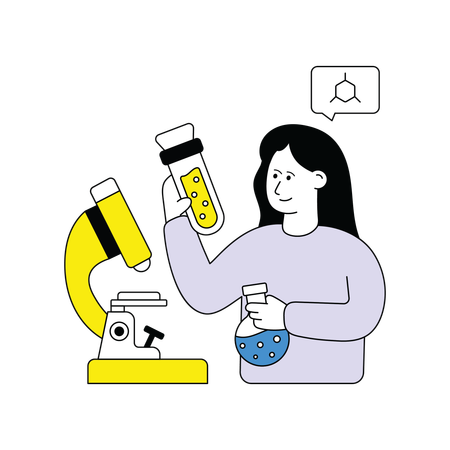 Doctor Doing Research on chemicals  Illustration