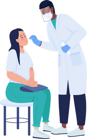 Doctor doing rtpcr test  Illustration