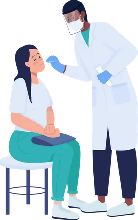 Doctor doing rtpcr test  Illustration