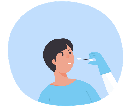 Doctor doing swab test  Illustration