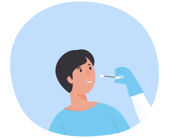 Doctor doing swab test  Illustration