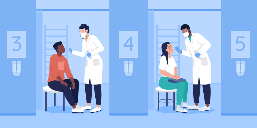 Doctor doing swab test  Illustration