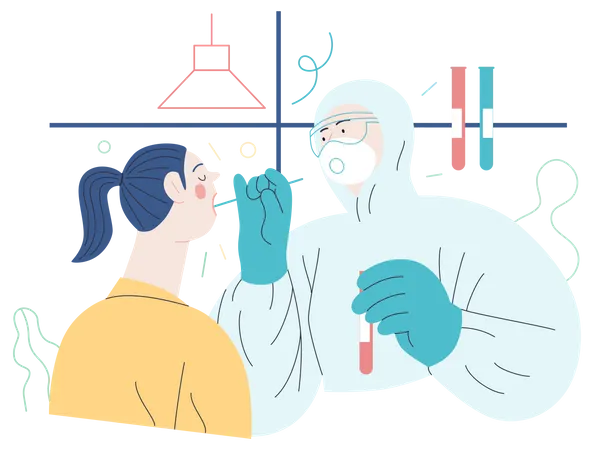 Doctor doing swab test  Illustration