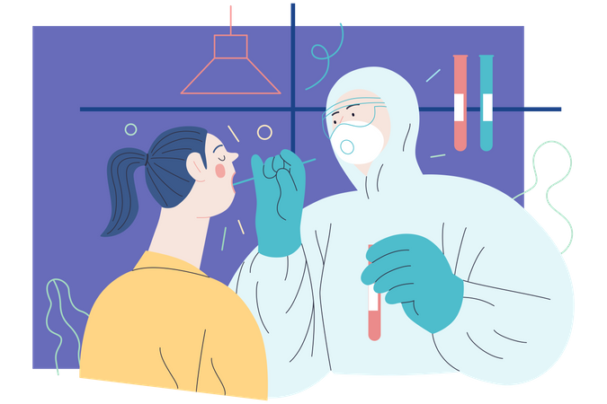 Doctor doing swab test  Illustration