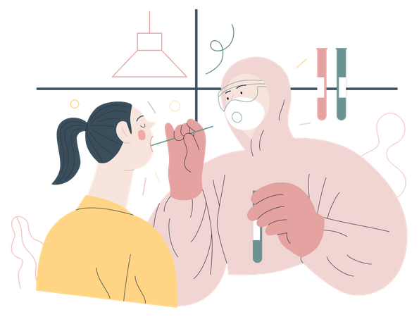 Doctor doing swab test  Illustration