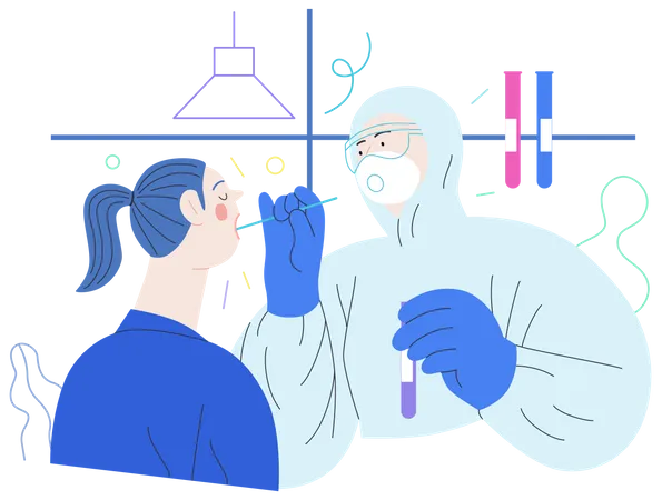 Doctor doing swab test  Illustration