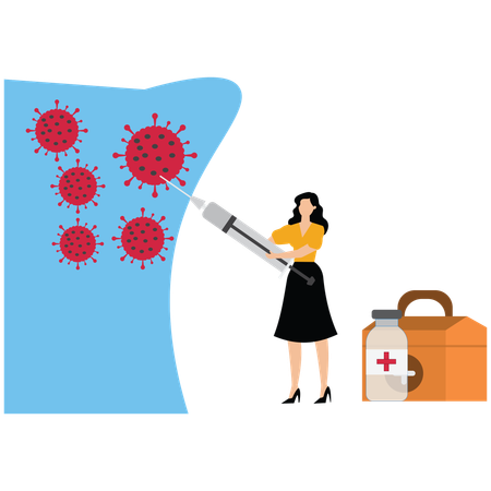 Doctor doing virus treatment  Illustration