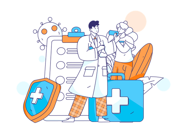 Médico en línea  Illustration