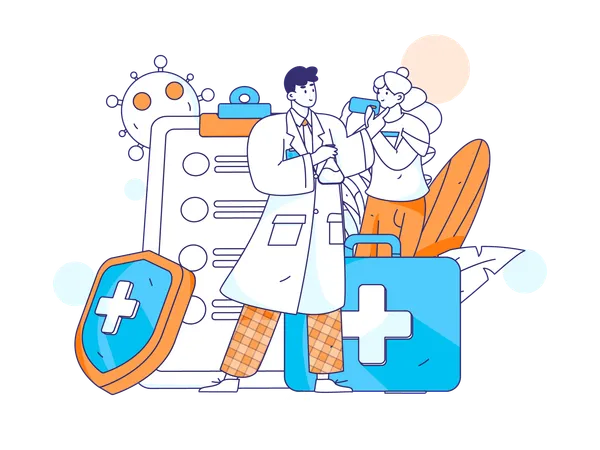 Médico en línea  Illustration