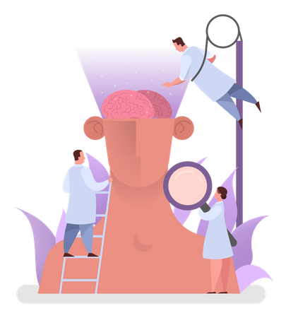 Doctor examination on human mind  Illustration