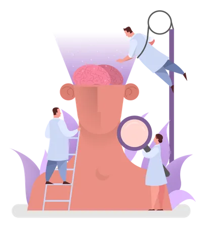 Doctor examination on human mind  Illustration