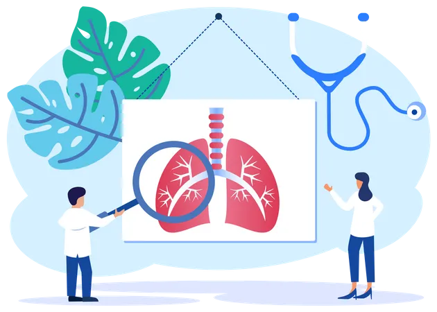 Doctor Examine Lung  Illustration