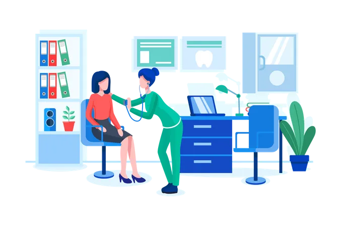 Doctor examine patient in clinic  Illustration