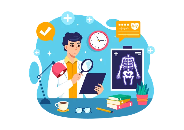 Roentgenography Vector Illustration With Fluorography Body Checkup Procedure X Ray Scanning Or Roentgen In Health Care In A Flat Cartoon Background Illustration