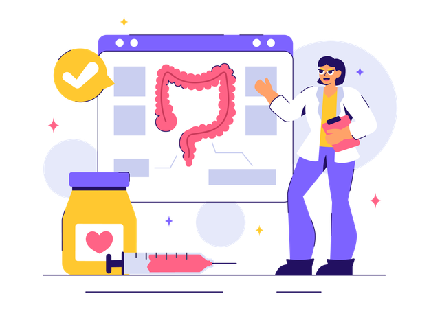 Doctor Examining Gastrointestinal Issues  Illustration