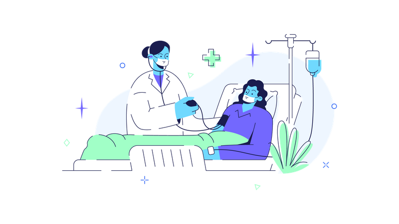 Doctor examining patient  Illustration