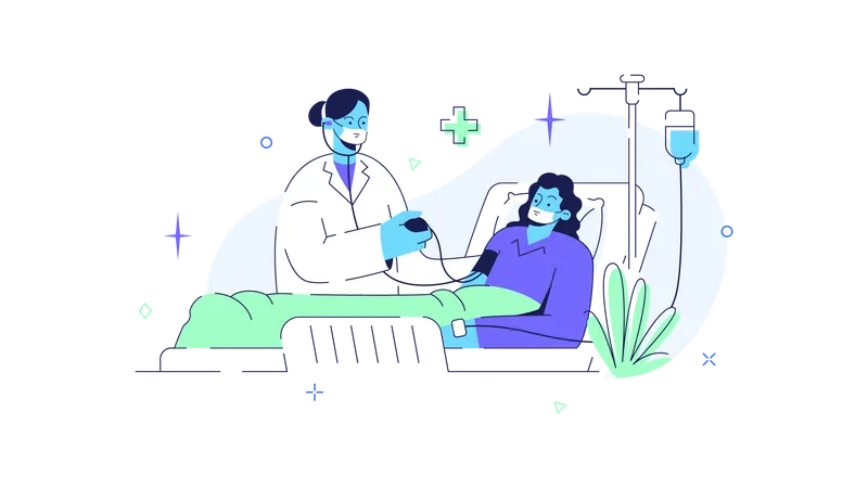 Doctor examining patient  Illustration