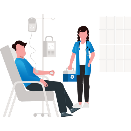 Doctor examining patient  Illustration