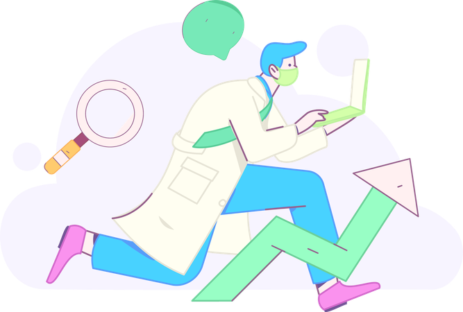 Doctor Examining Patients Lungs  Illustration