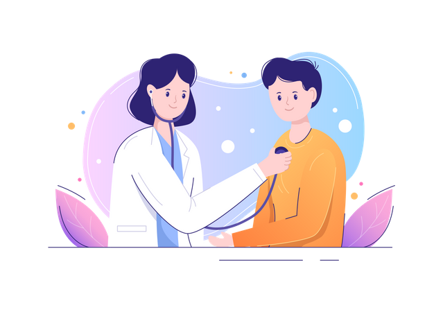 Doctor examining the patient Illustration