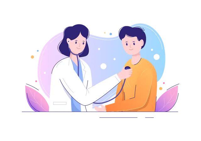 Doctor examining the patient Illustration