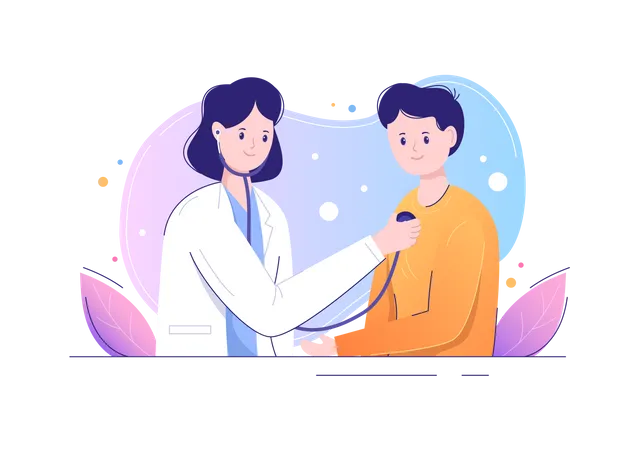 Doctor examining the patient  Illustration