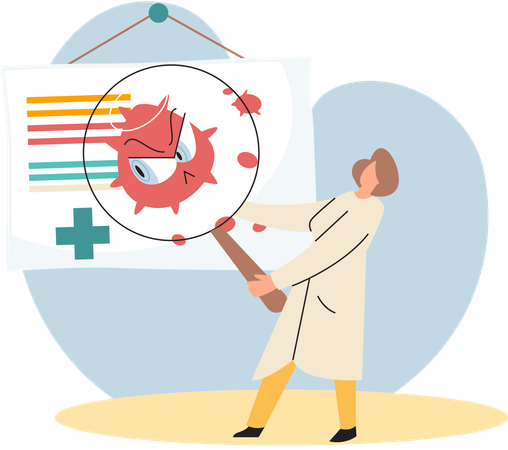 Doctor examining virus  Illustration
