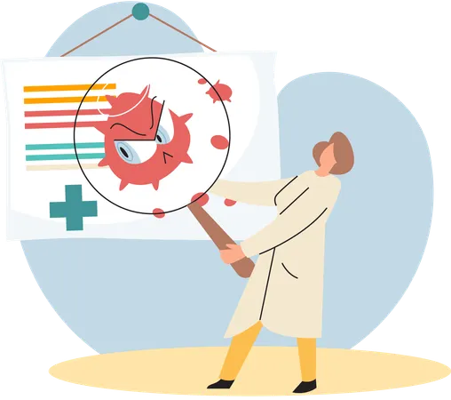 Doctor examining virus  Illustration
