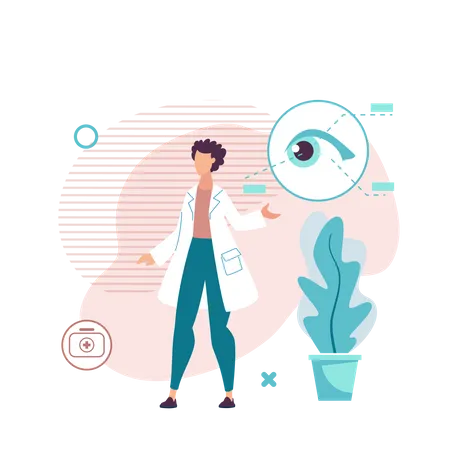 Doctor Explain Eye Anatomy  Illustration