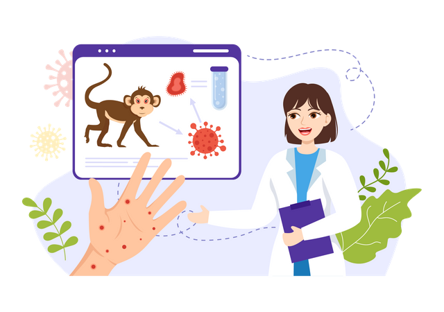 Doctor explain Monkeypox  イラスト
