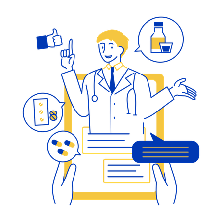 Doctor Explaining Prescription  Illustration