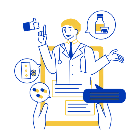 Doctor Explaining Prescription  Illustration