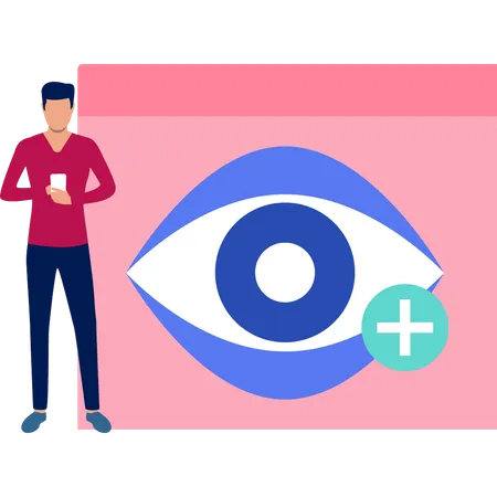 Doctor explains about eye care  Illustration