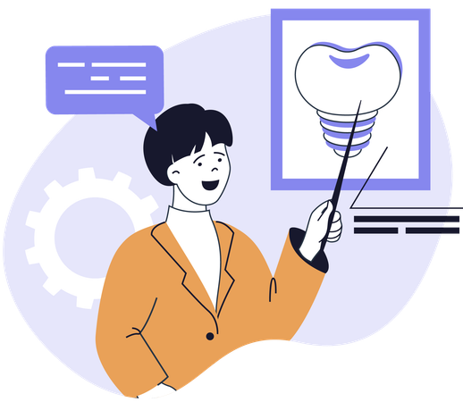 Doctor explains dental report  Illustration