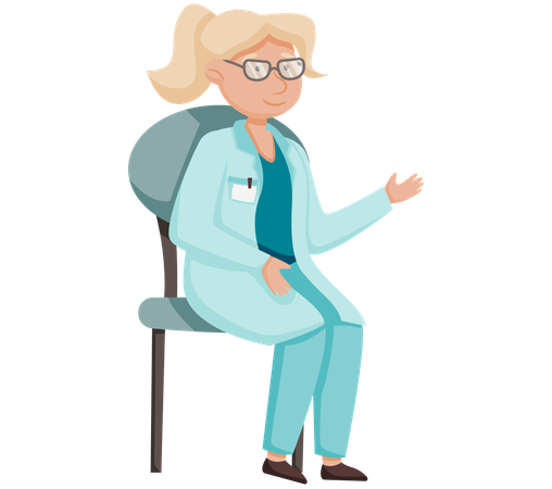 Doctor female character in hospital  Illustration