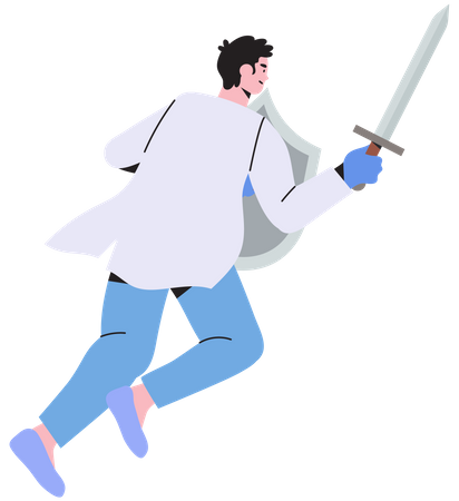 Doctor fight virus Illustration