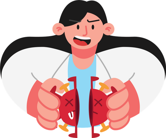 Doctor fights virus  Illustration