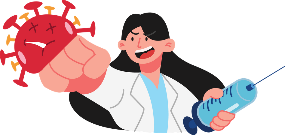 Doctor fights virus  Illustration