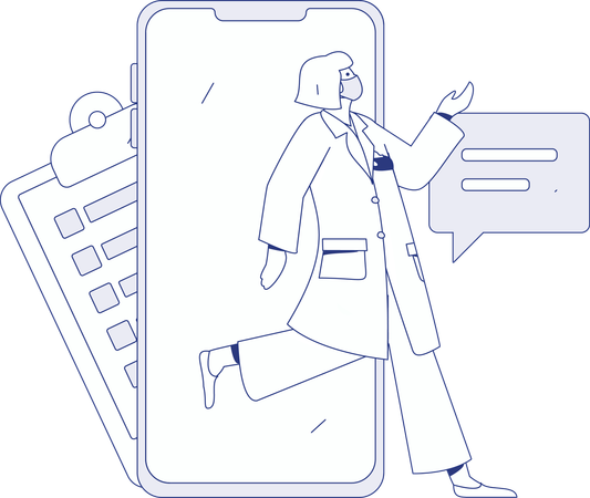 Doctor filling health History Form  Illustration