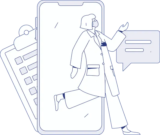 Doctor filling health History Form  Illustration