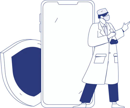 Doctor filling medical History Form  Illustration